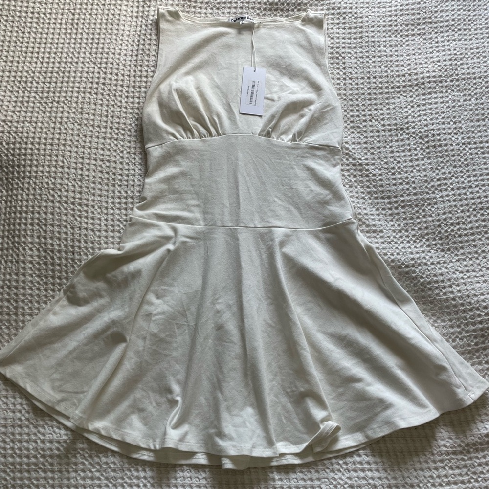 Reformation Mayve Knit Dress in color Fior Di Latte size S